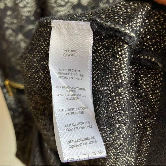 Michael Kors Paisley Sweater Dress Size S Black Metallic Long Sleeve Knit Winter - Picture 7 of 9